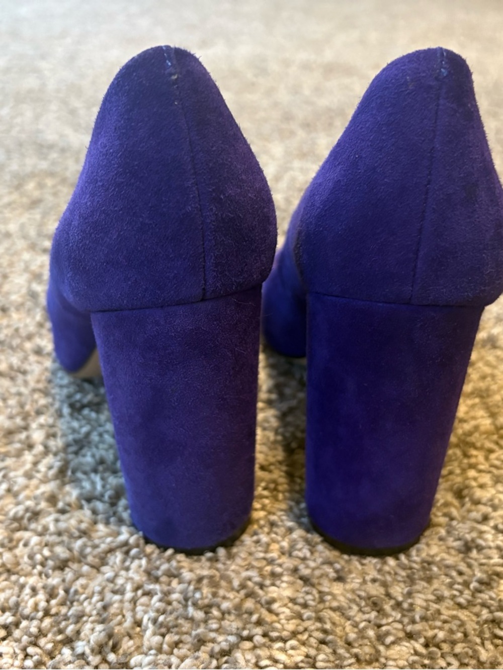 Vince Camuto indigo Suede Chunky Heel Pumps